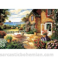 Queenie 1000 Piece Peaceful Seaside Balcony Courtyard Garden House Thomas Art Oil Painting Adults Games Wooden Jigsaw Puzzles Gifts for Wall Decoration  B07H961DWN
